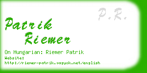 patrik riemer business card